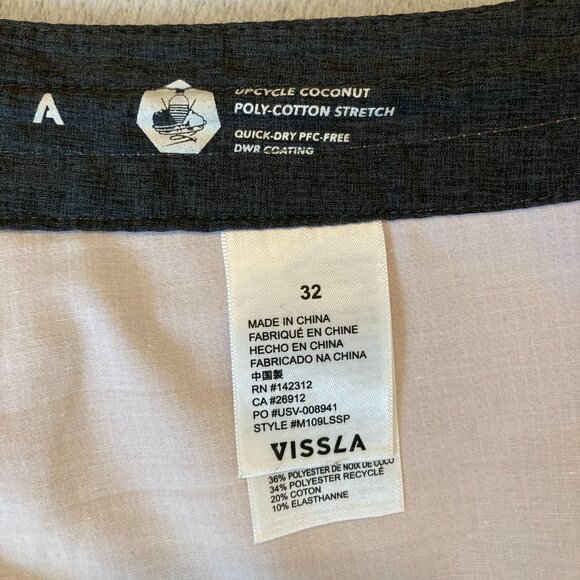 VISSLA Men's Upcycled Coconut Pinstripe Boardshort Raised by Waves Size 32 EUC - Picture 2 of 12